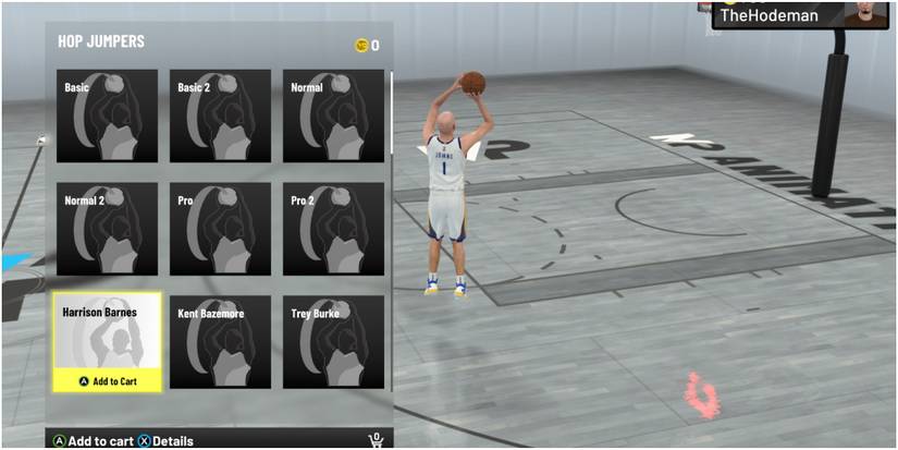 NBA 2K22 Selecting The Harrison Barnes Hop Jumper