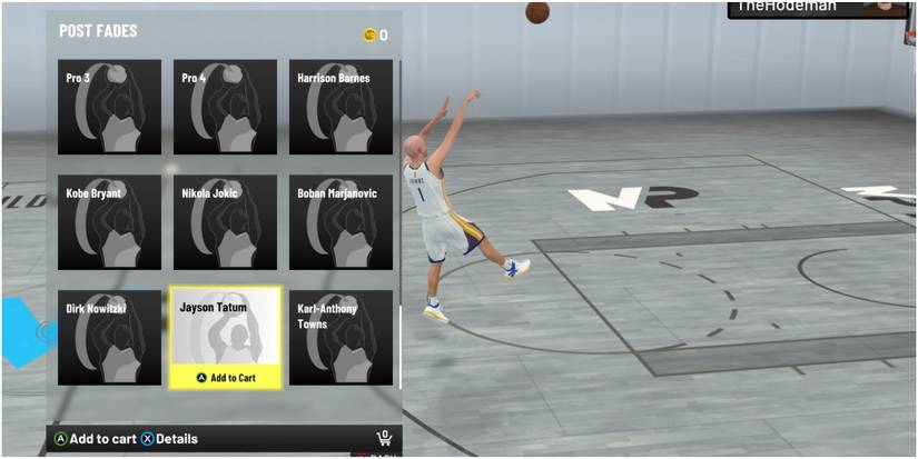 NBA 2K22 Selecting The Jayson Tatum Post Fade