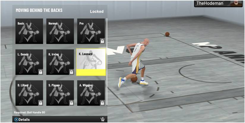 NBA 2K22 Selecting The K Leonard Behind The Back Crossover