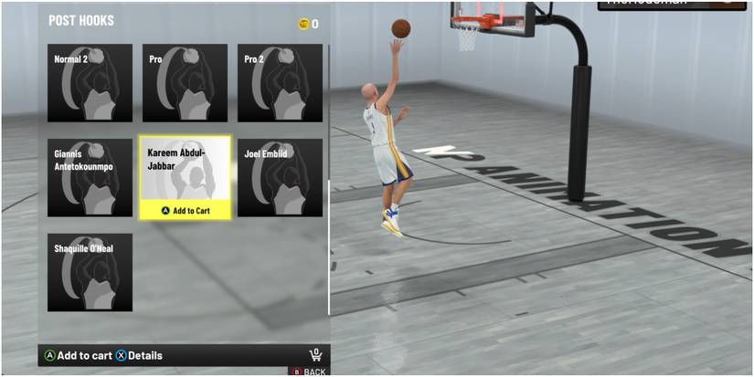 NBA 2K22 Selecting The Kareem Abdul-Jabbar Post Hook