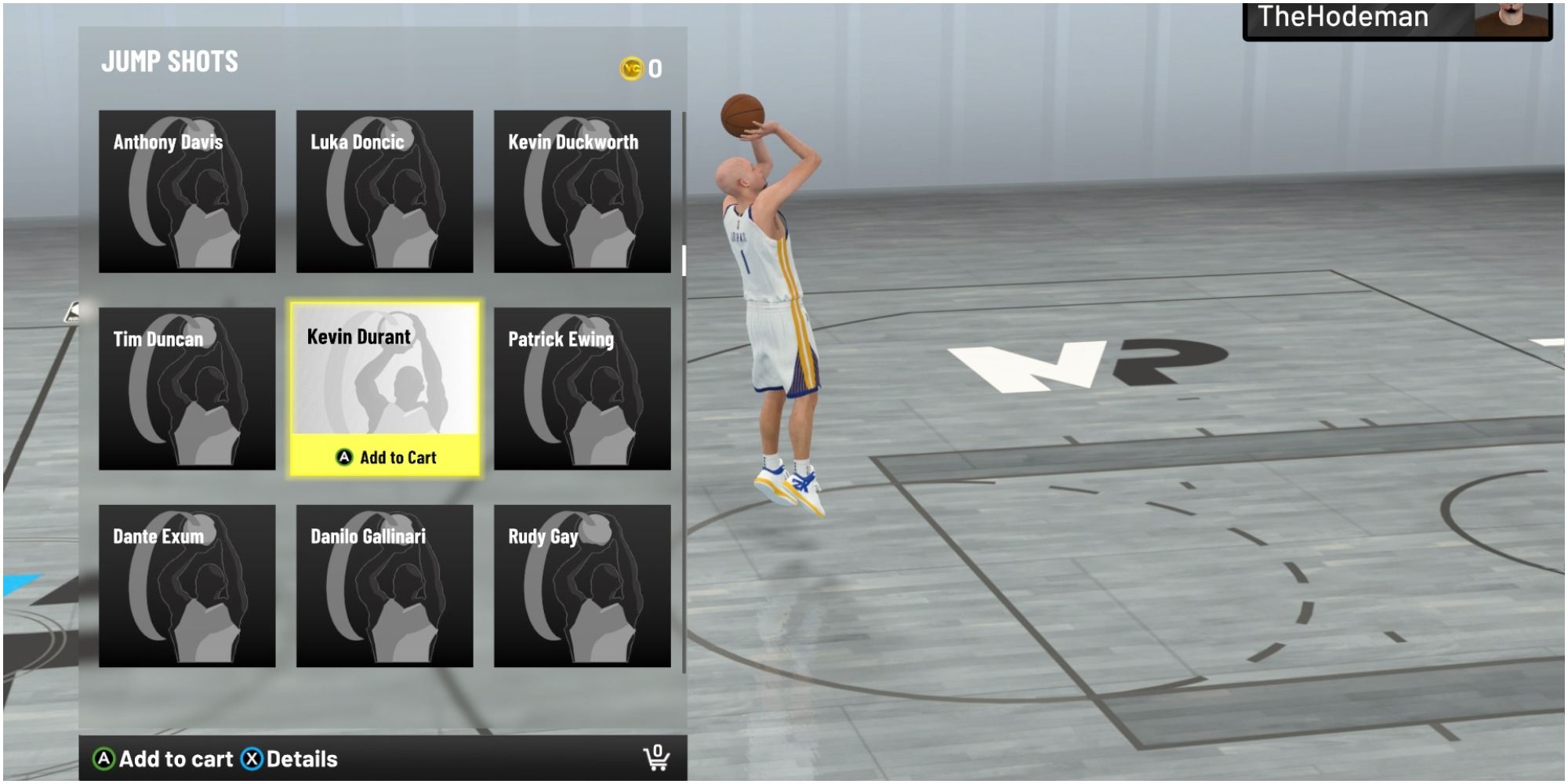 NBA 2K22 Selecting The Kevin Durant Jump Shot