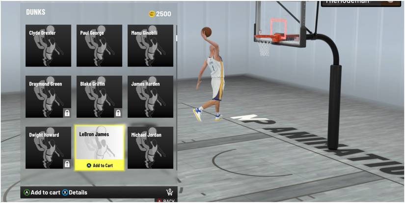 NBA 2K22 Selecting The LeBron James Slam Dunk Package