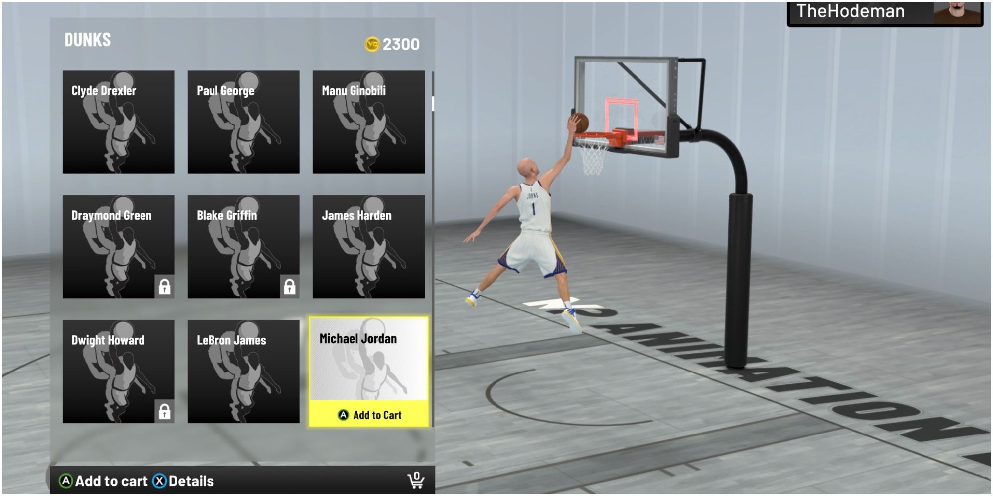 NBA 2K22 Selecting The Michael Jordan Slam Dunk Package