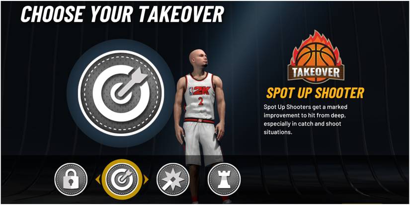 NBA 2K22 Selecting The Spot Up Shooter Takeover For The Shooting Guard