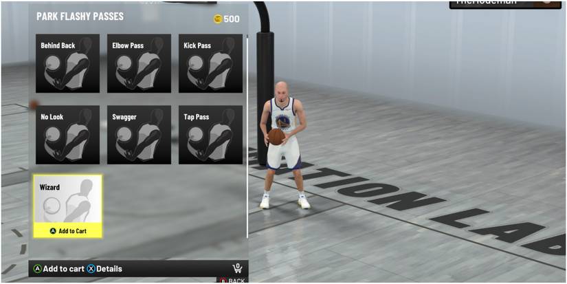 NBA 2K22 Selecting The Wizard Park Flashy Pass
