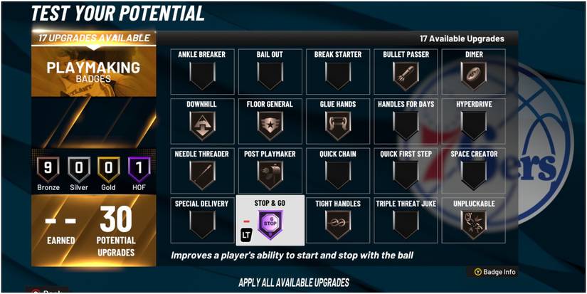 NBA 2K22 Stop And Go Playmaking Badge Description