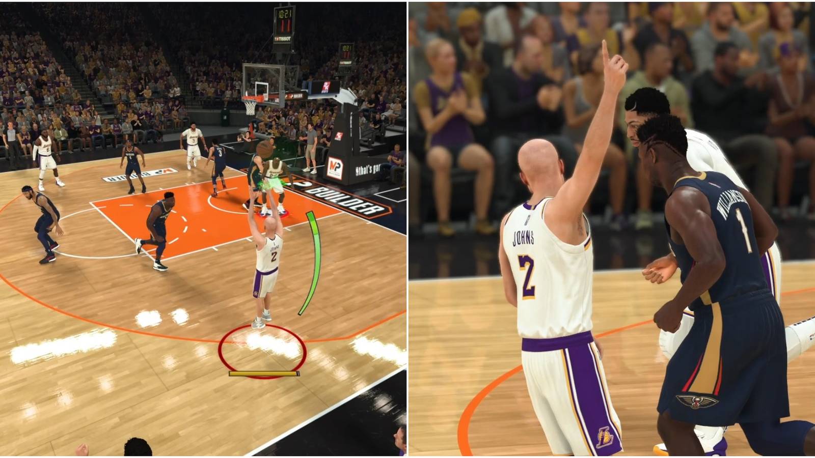 NBA 2K22 Three Point Build Collage Hitting Three And Celebrating