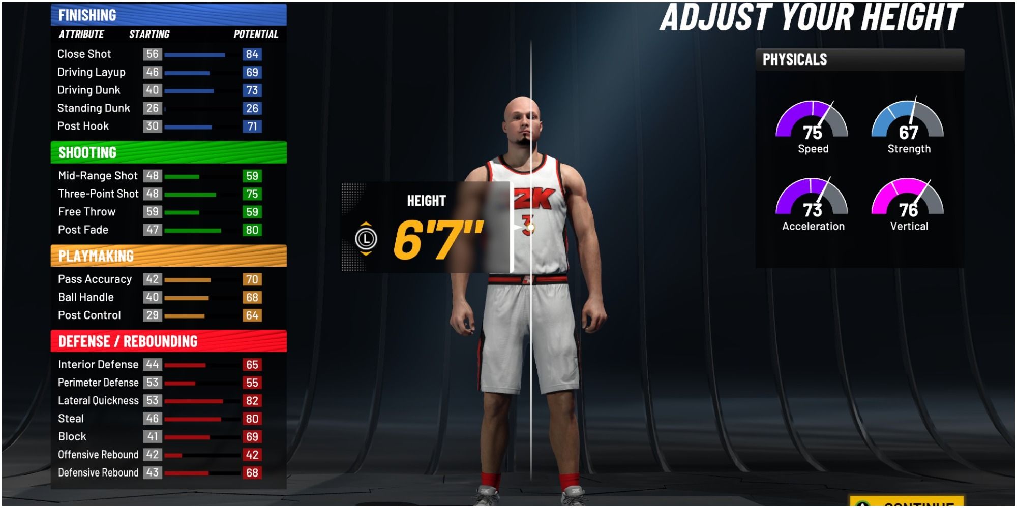 NBA 2K22 Using The Default Height For The Small Forward