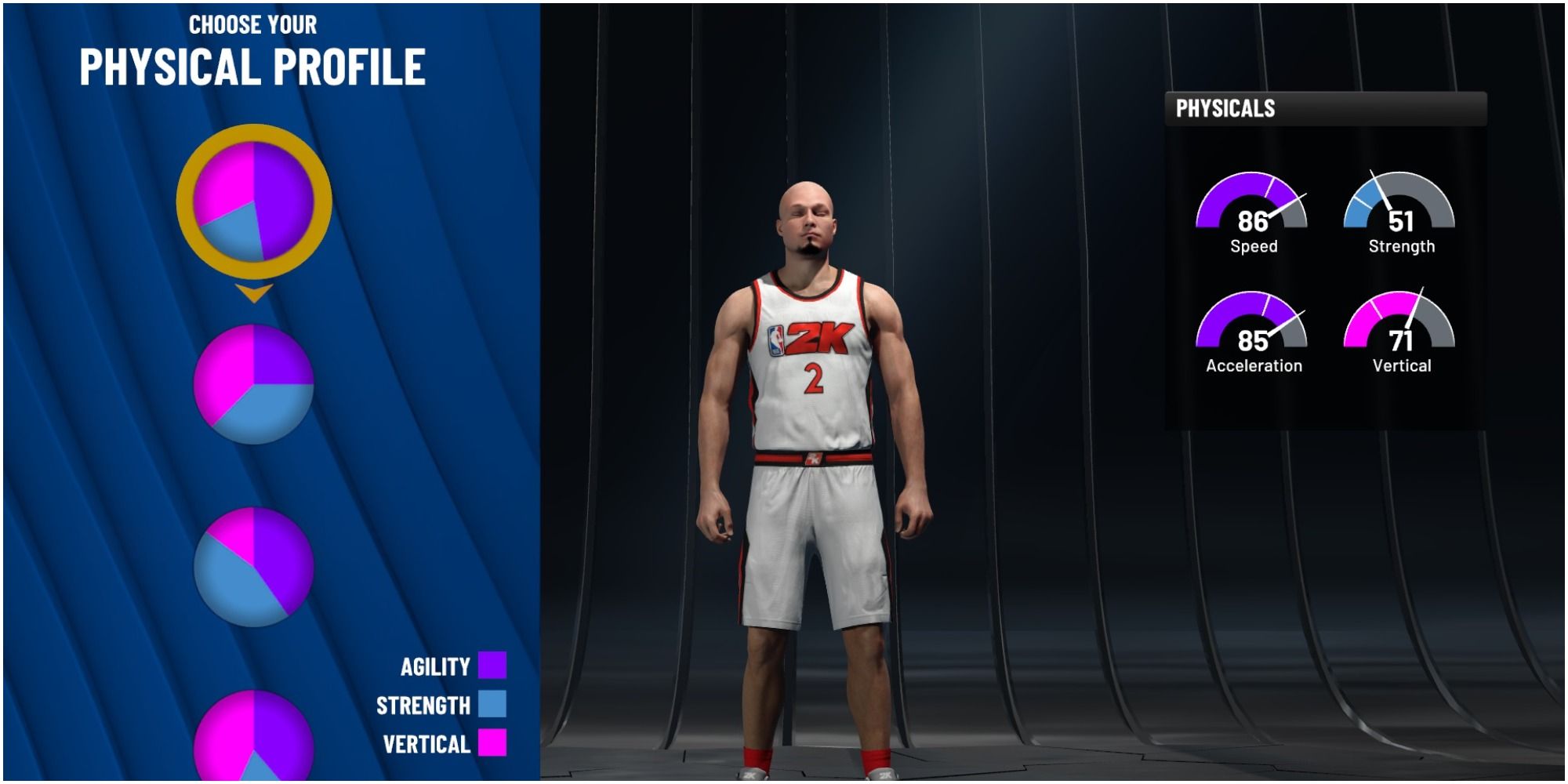 NBA 2K22 Using The Max Agility Pie Chart With The Shooting Guard