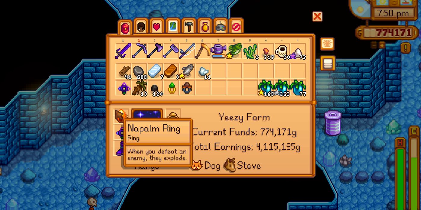 Napalm ring in Stardew valley