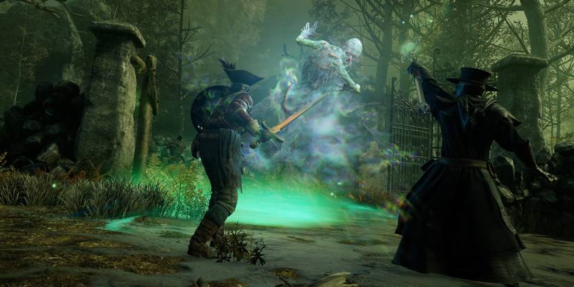 New World Players fighting ghost