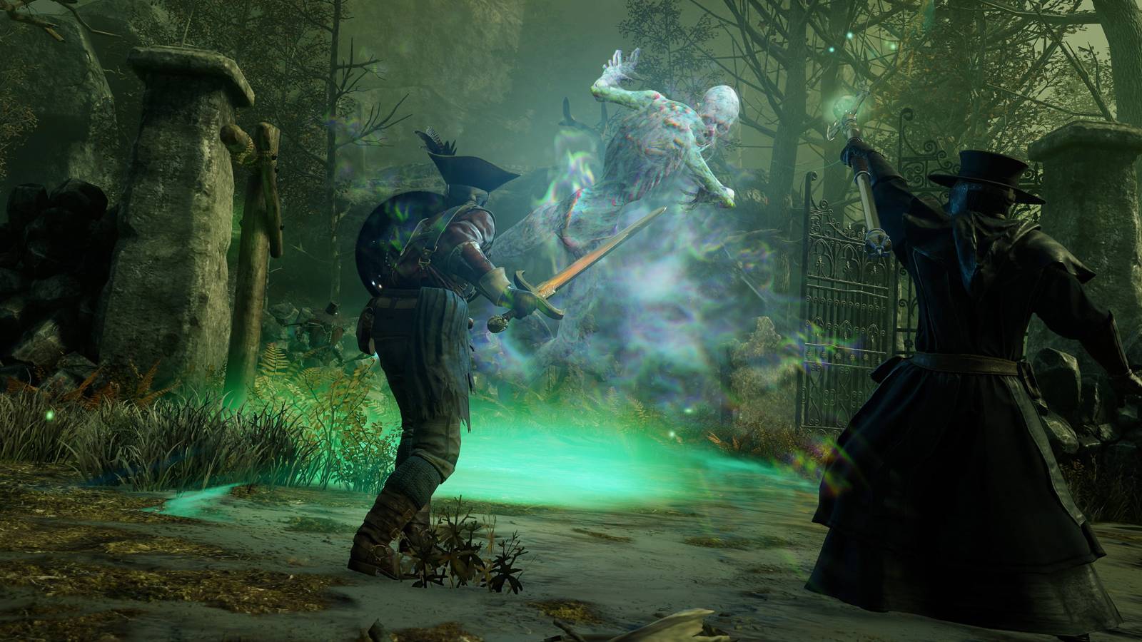 New World Players fighting ghost