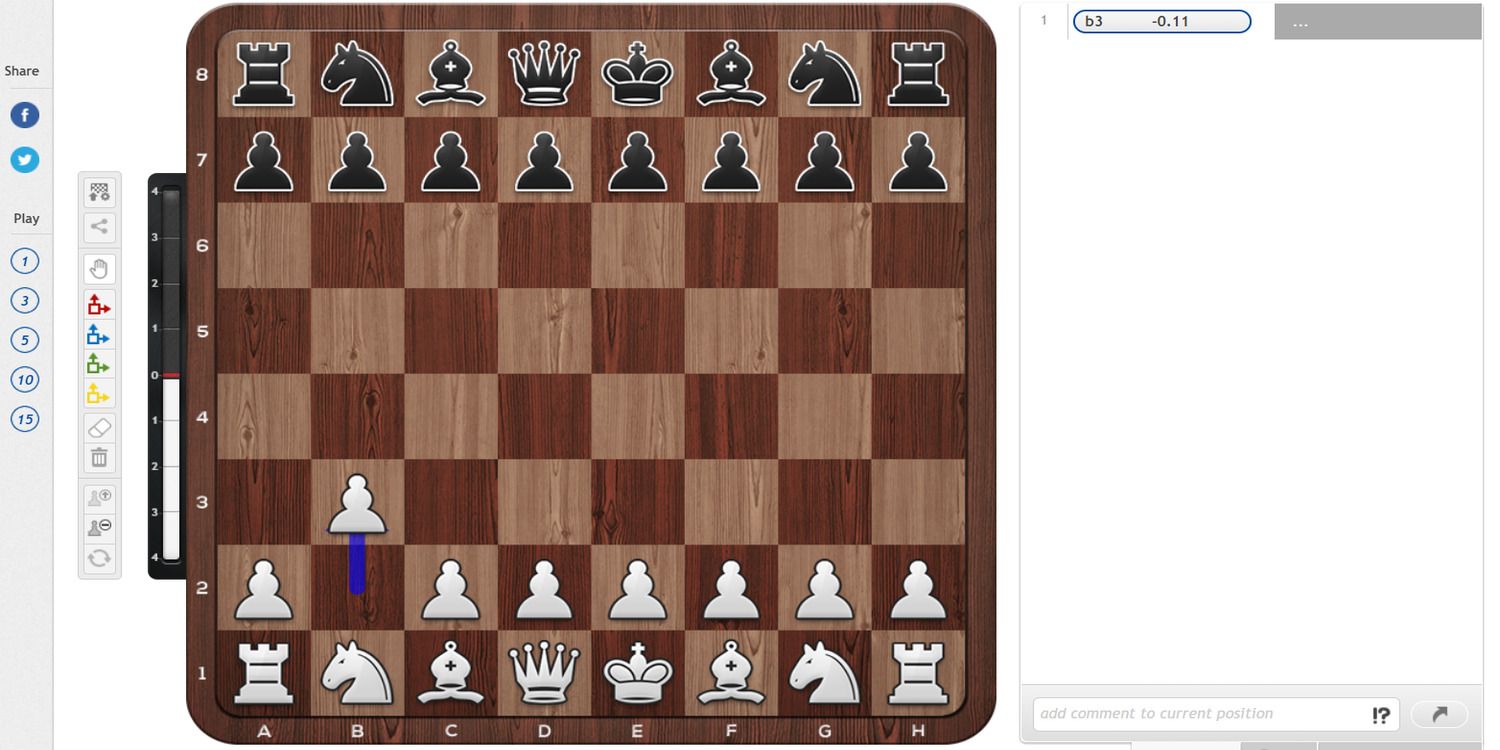 Nimzowitsch Larsen Attack on an online chess board