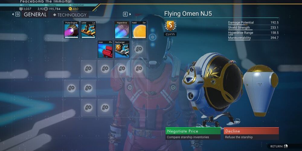 The Flying Omen NJ5 From No Man's Sky