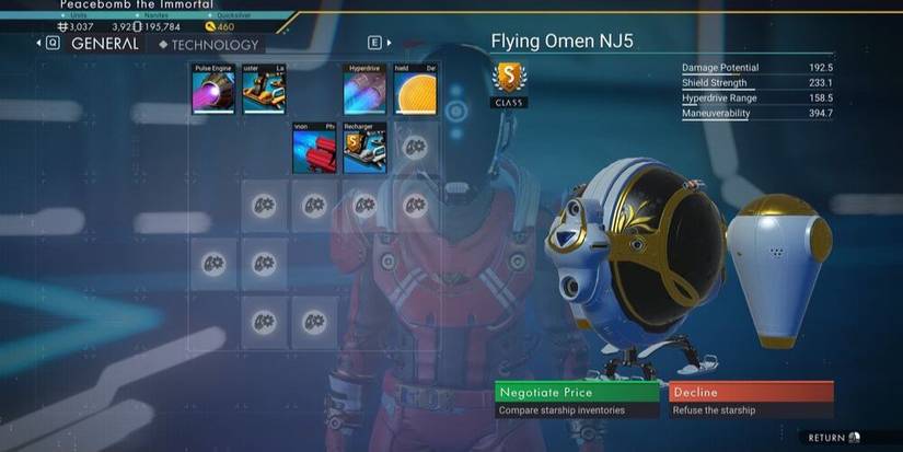 The Flying Omen NJ5 From No Man's Sky