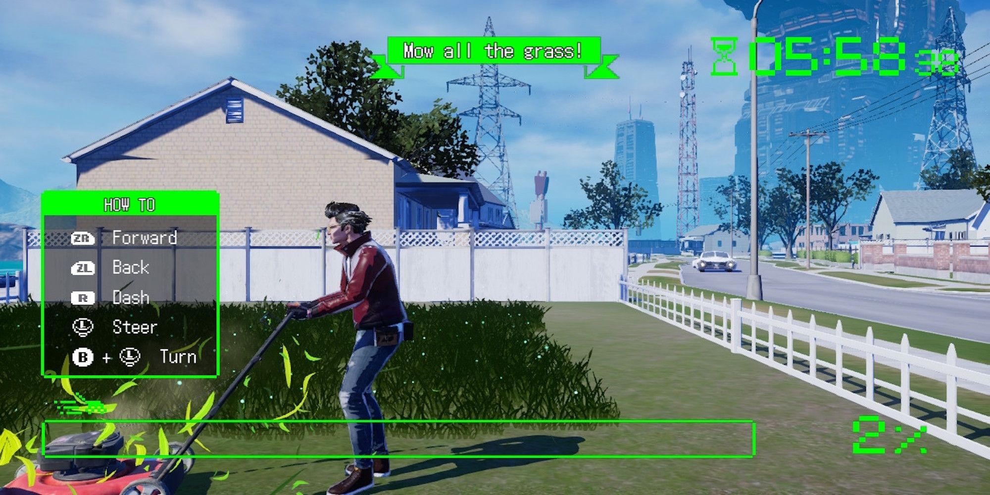 Mowing mini game from No More Heroes III