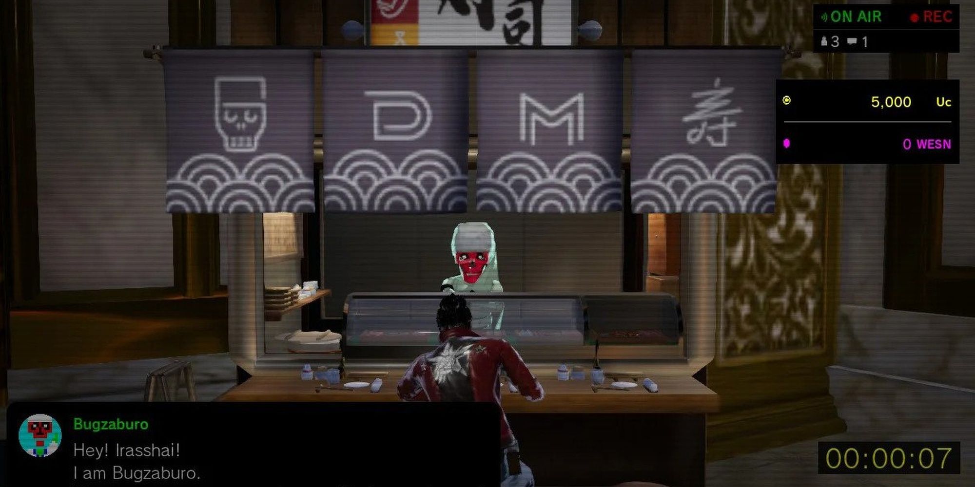 No More Heroes 3 Travis Touchdown Eats At A Sushi Shop 