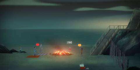 Oxenfree campfire on the beach