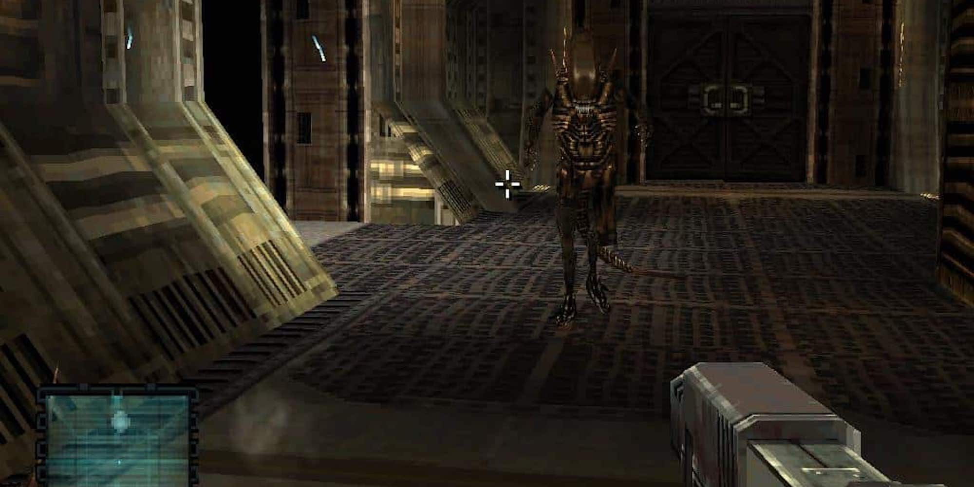 PS1 alien resurrection alien running at player