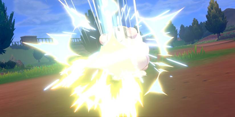 Pokemon A Swirlix being attacked by Aerial Ace