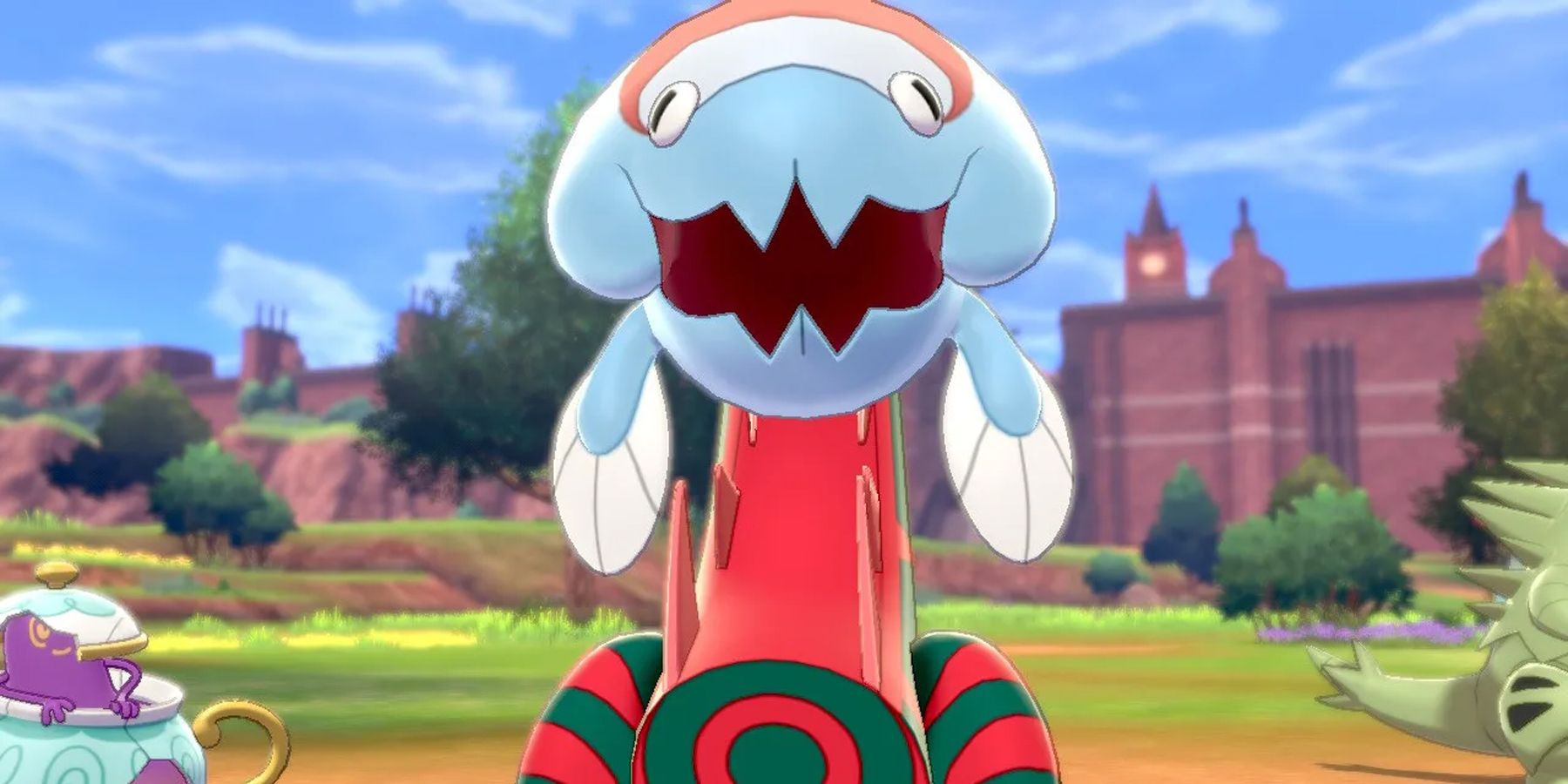 Pokemon Sword Shield Dracovish staring at the camera