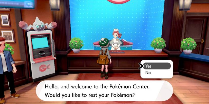Pokemon Sword Shield Pokemon Center nurse joy