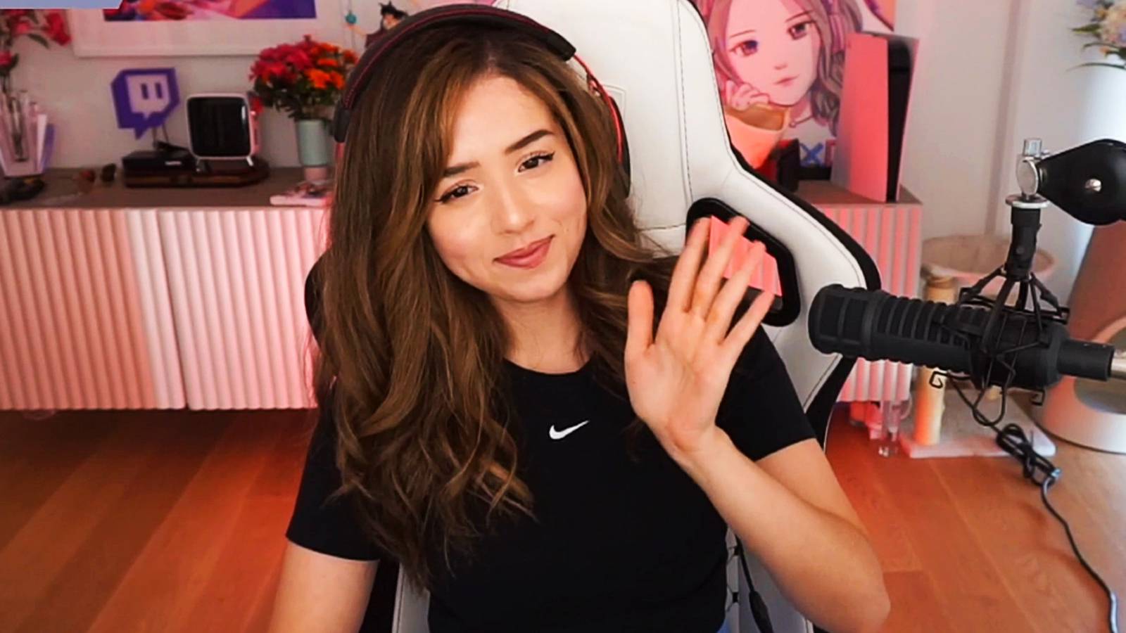 Streamer Pokimane during a Twitch stream