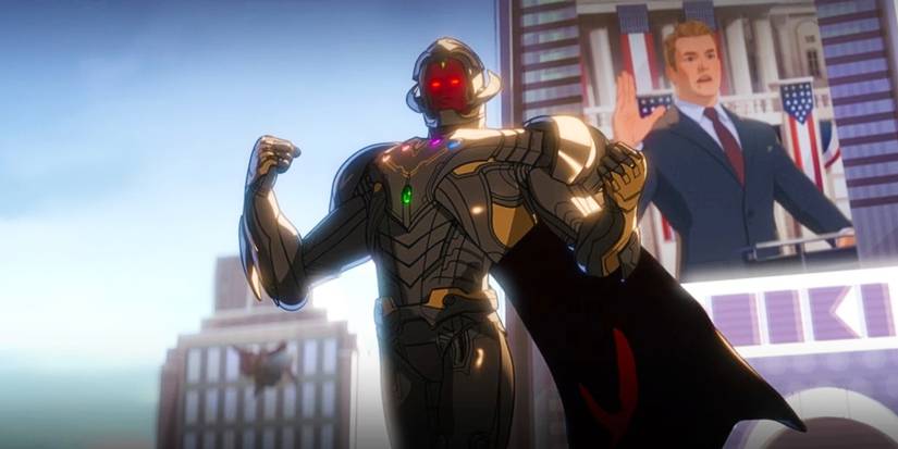 President Steve Rogers behind Ultron in What If...?