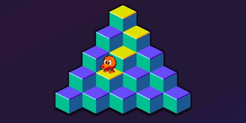 Qbert Navigating A Pyramid