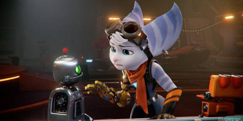 Rivet Interrogates Clank In Ratchet & Clank: Rift Apart