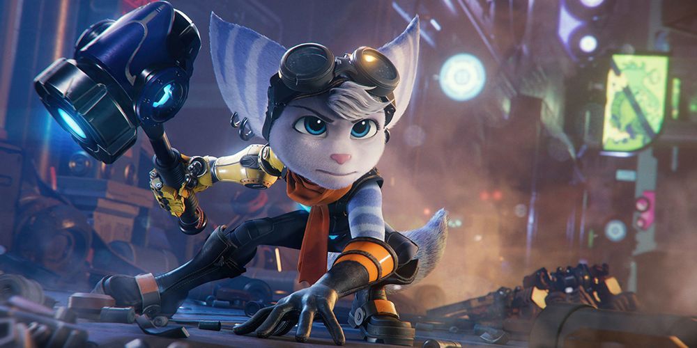 Rivet Wield A Large Mallet As A Weapon In Ratchet & Clank: Rift Apart