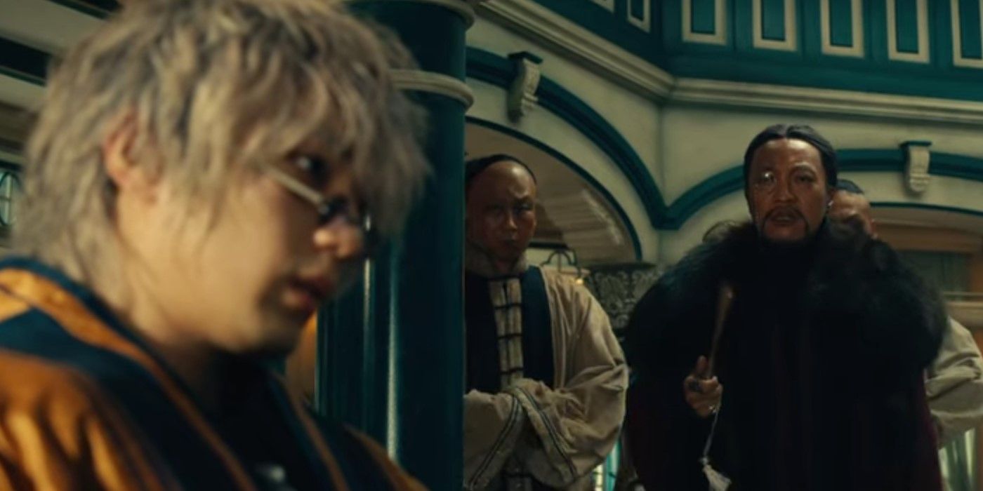 Rurouni Kenshin Enishi Yukishiro speaking with Wu Heixing and his bodyguards