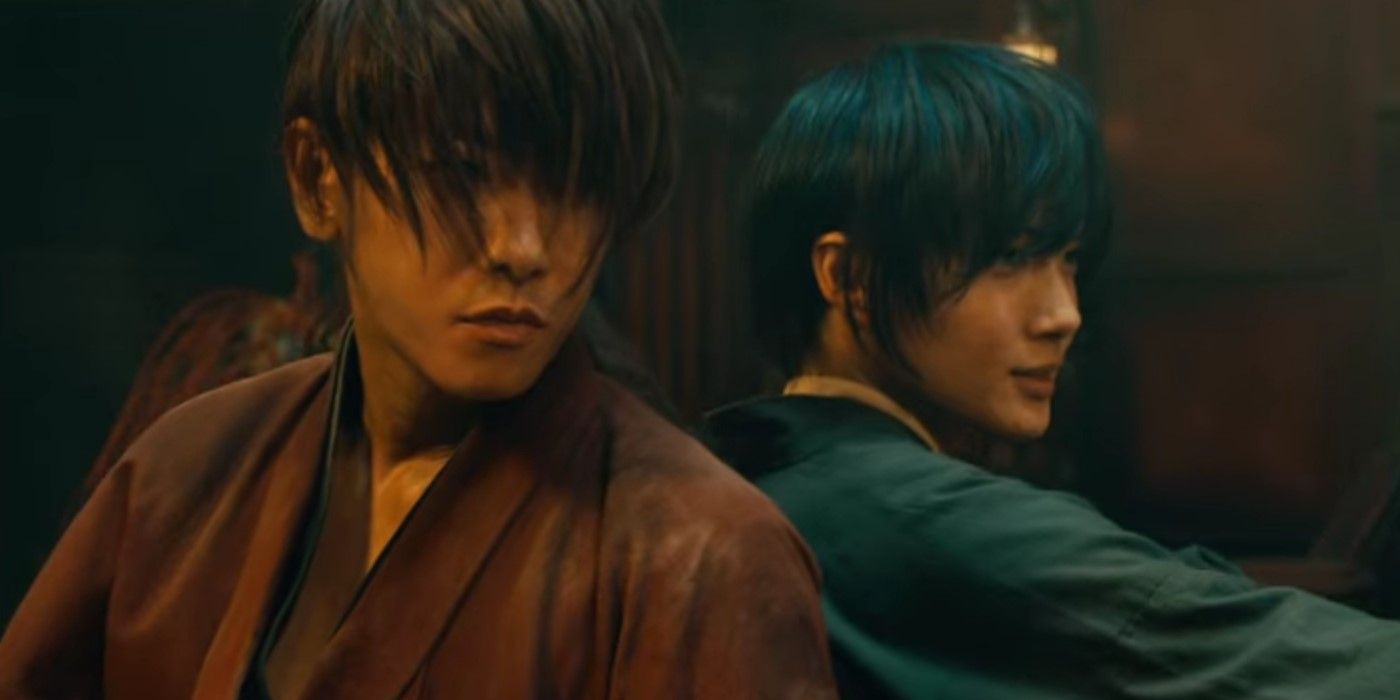 Rurouni Kenshin Kenshin Himura and Sojiro Seta standing back to back as they fight the mafia