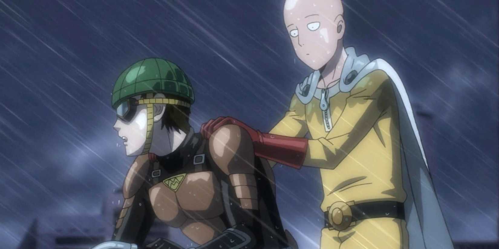Saitama and Mumen Rider in One Punch Man
