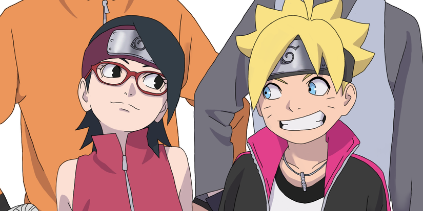 Sarada and Boruto smiling together