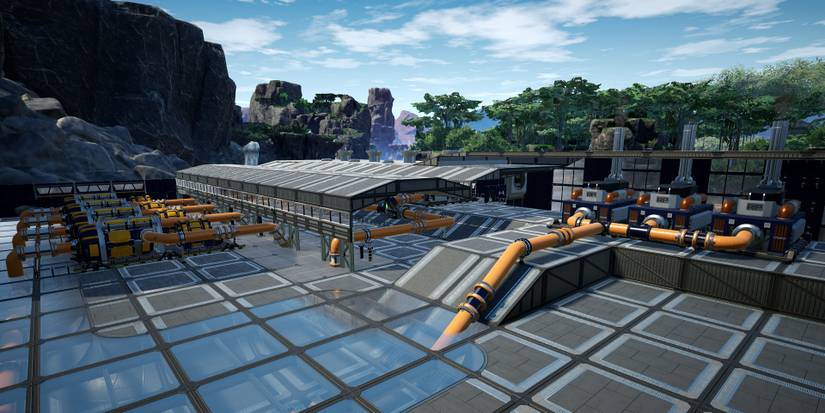 The daytime over a machine in Satisfactory