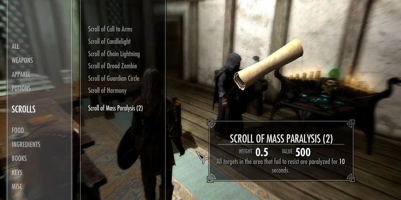 Scroll Of Mass Paralysis From Skyrim