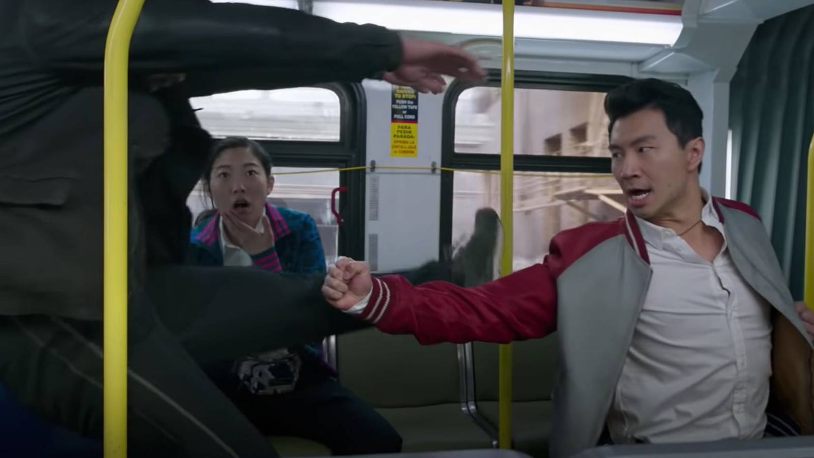Shang-Chi fights the Ten Rings in a bus