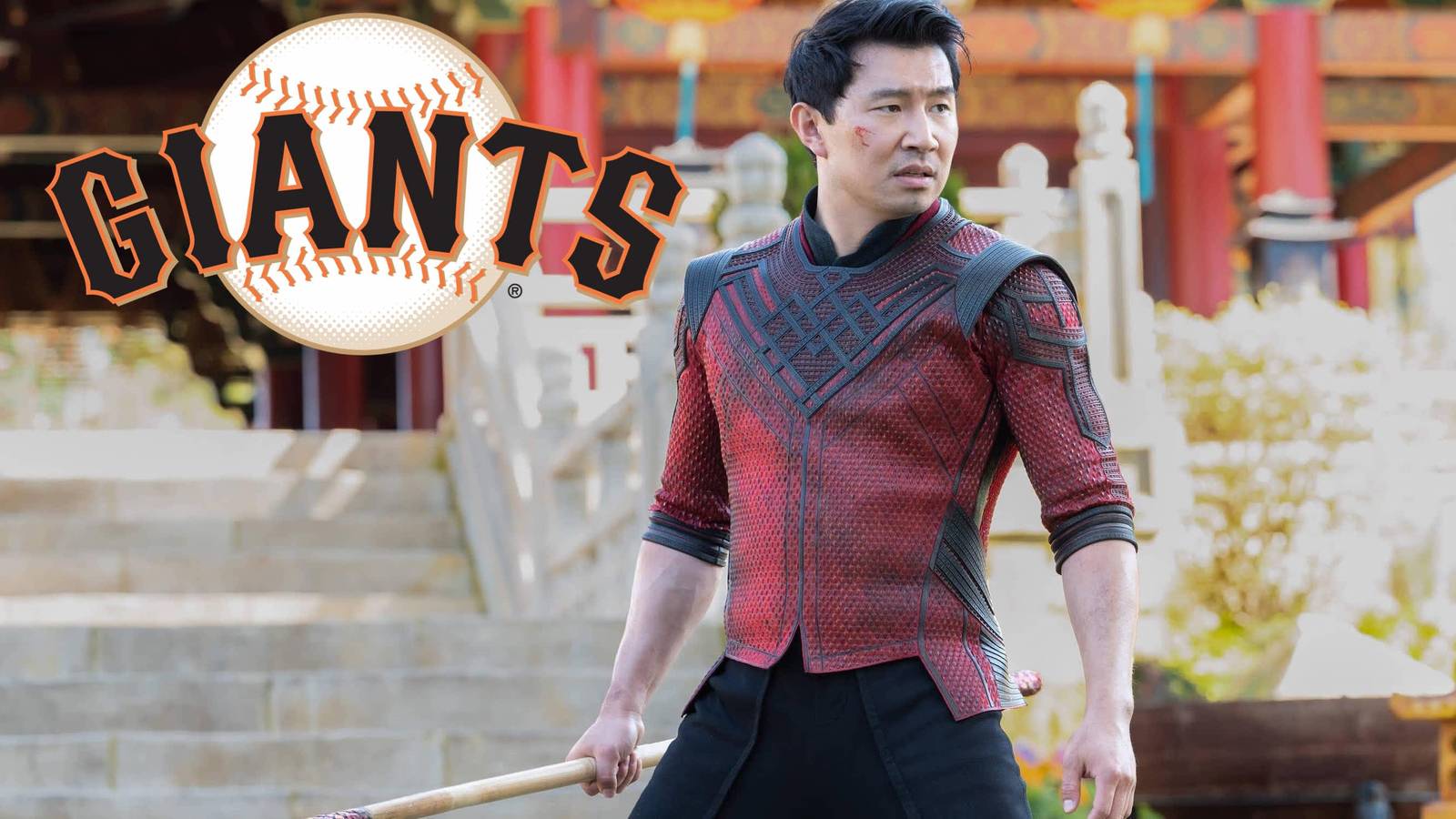 Shang-chi simu liu san francisco giants logo