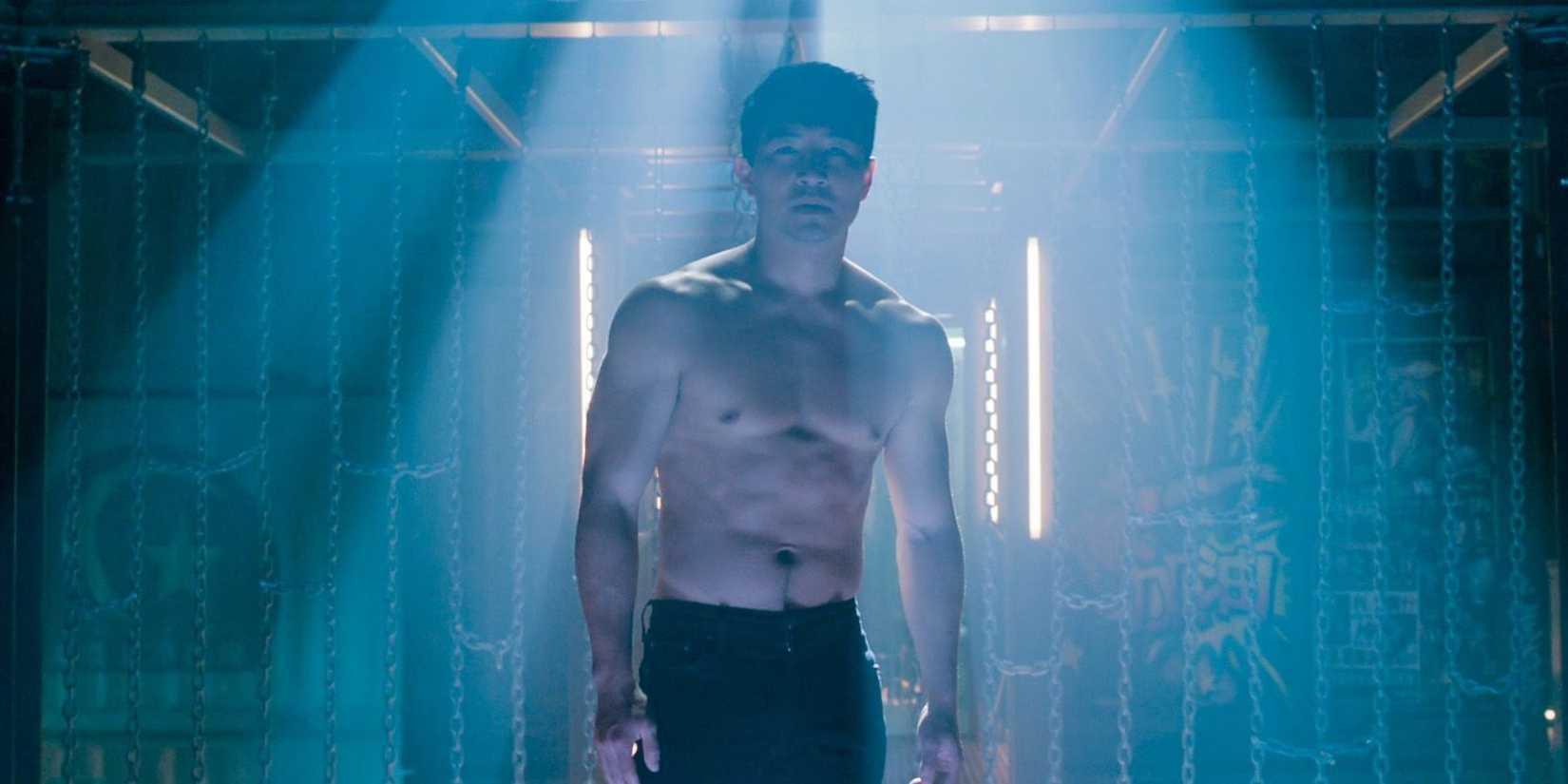 Shirtless Simu Liu in Shang-Chi