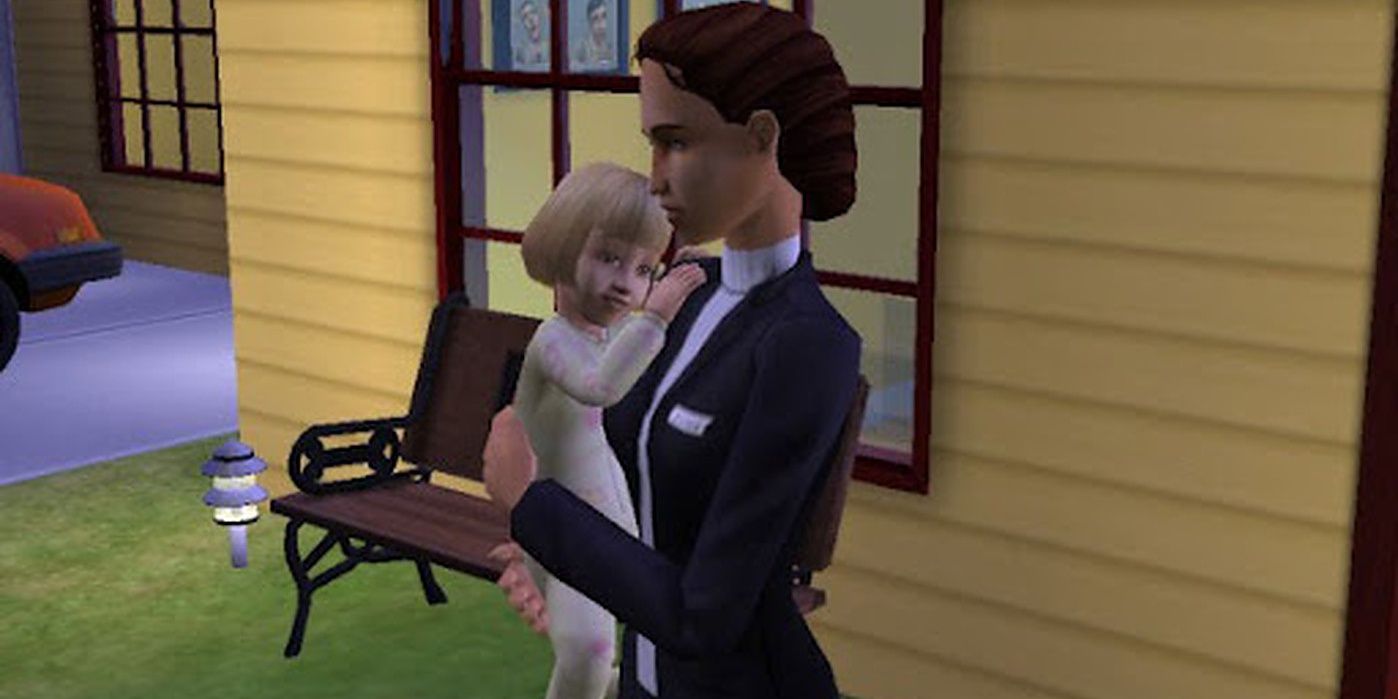 Sims 2 social worker takes a child