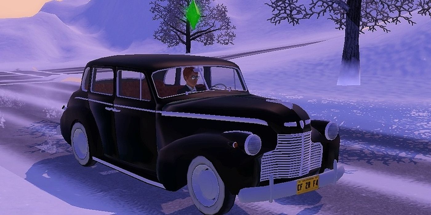 Sims 3 Sim drives a car