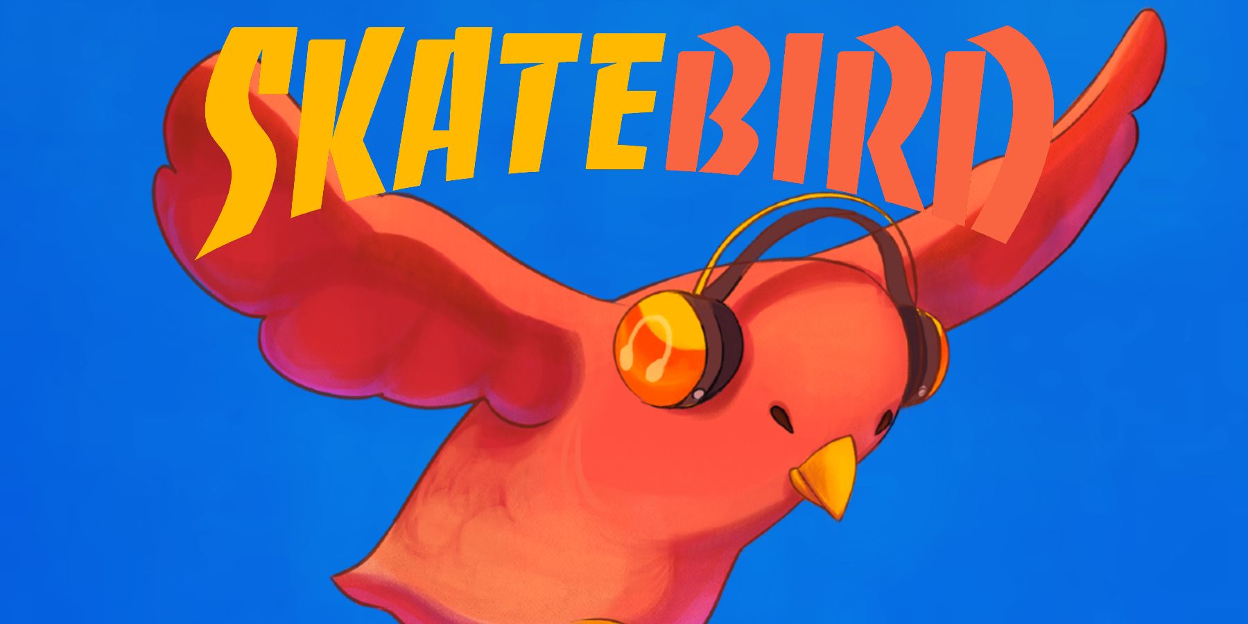 Skatebird bird with headphones art