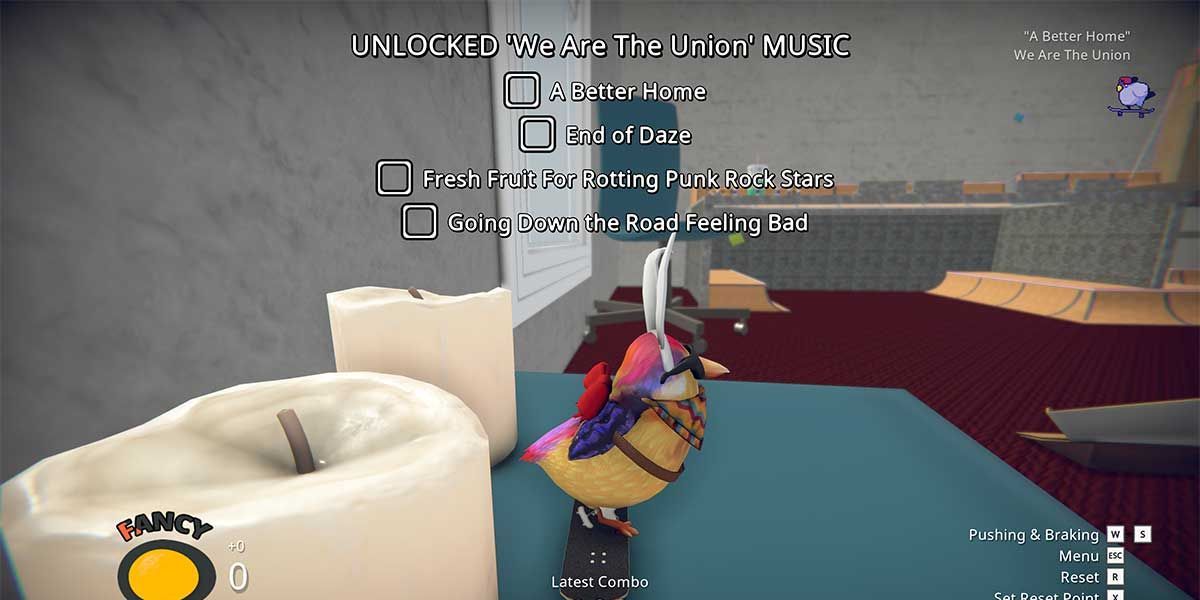 playing music in skatebird