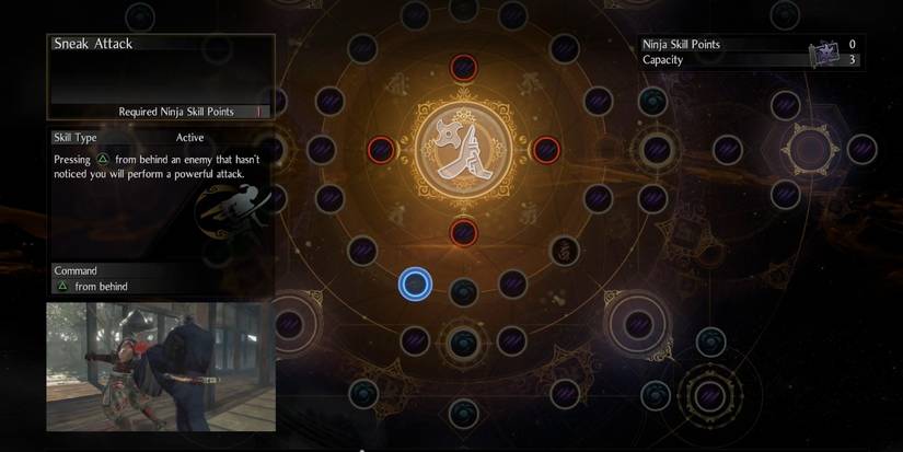 the sneak attack in nioh can be unlocked through the ninja skill tree