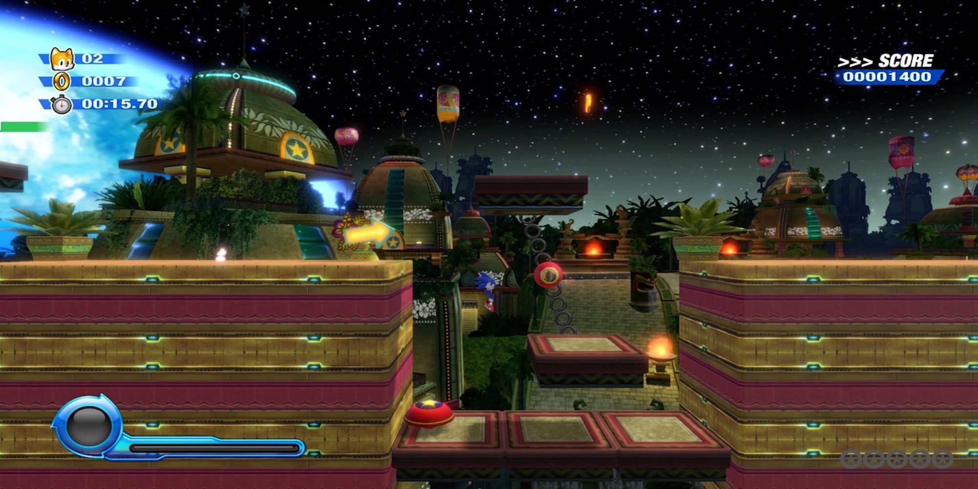 Platforming in a level in Sonic Colors Ultimate