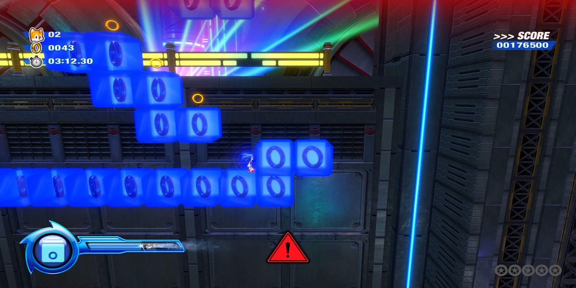 Platforming in a level in Sonic Colors Ultimate