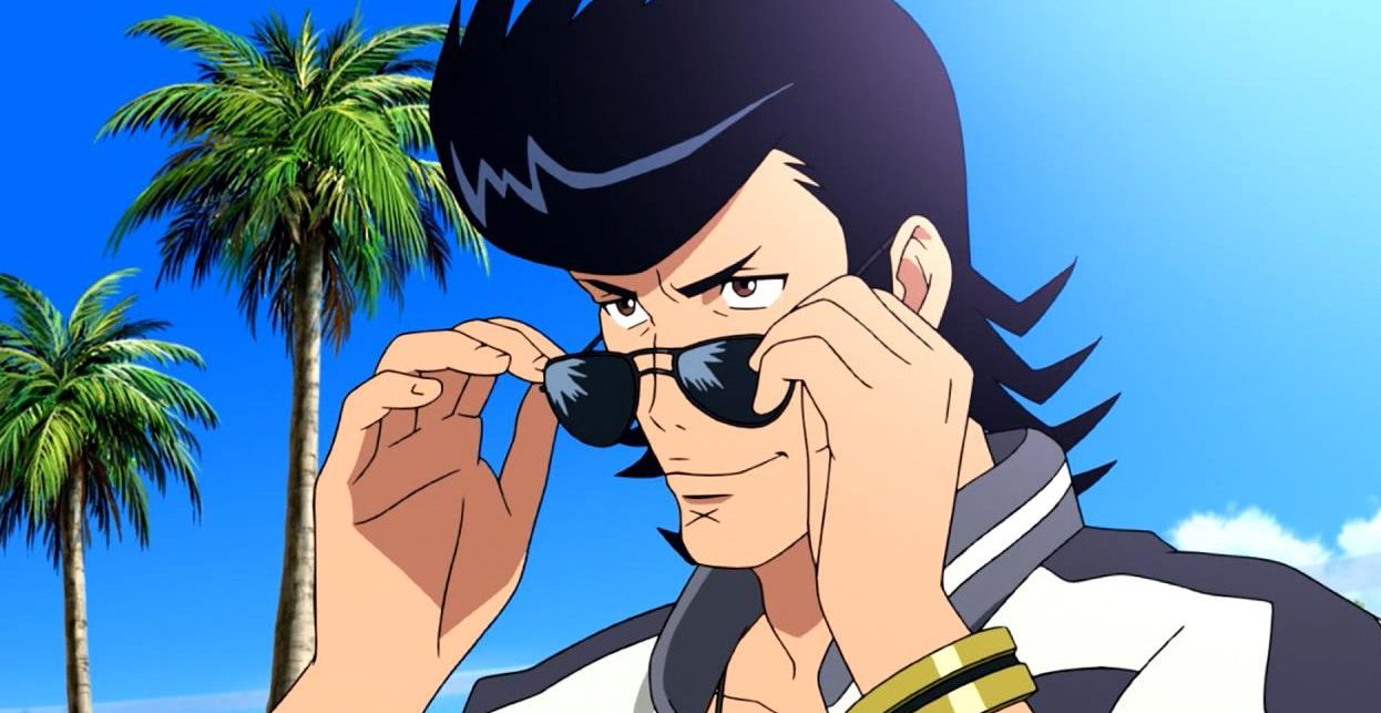 Space Dandy putting on sunglasses