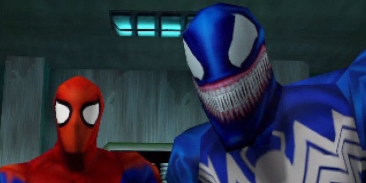 Spider-Man and Venom in the 2000 Spider-Man game