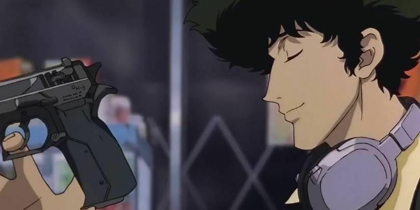 Spike Spiegel wielding a firearm